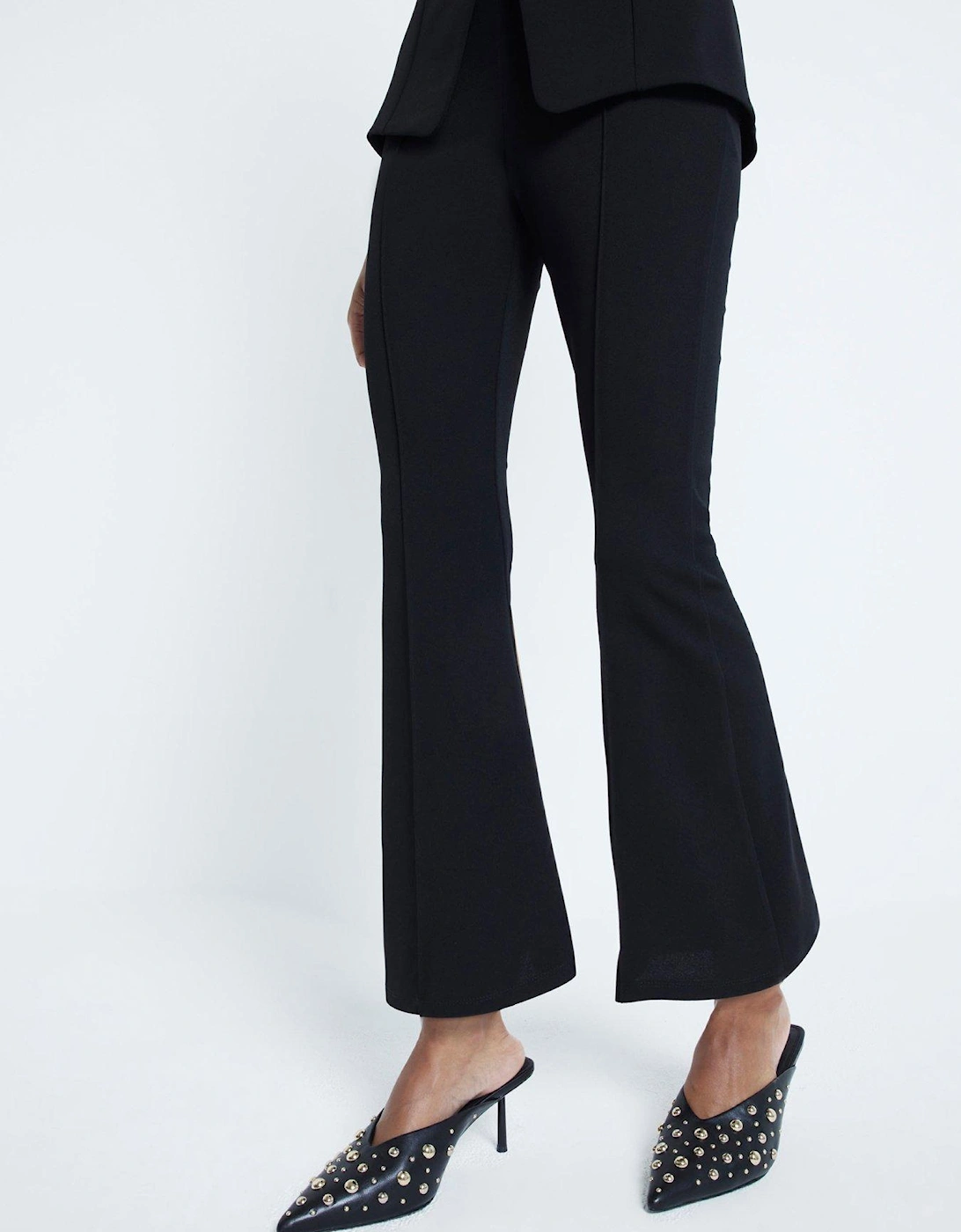 Bootcut Crop Pull On Trouser - Black