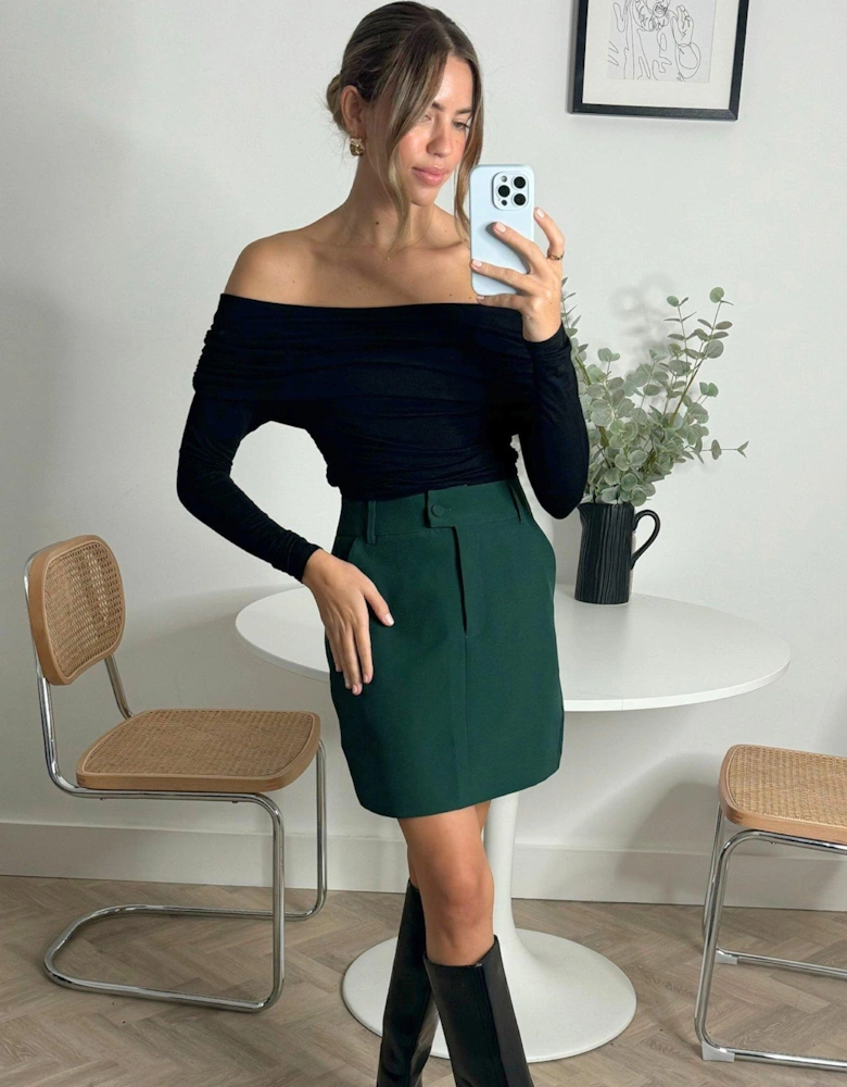 Tailored Mini Skirt - Forest Green