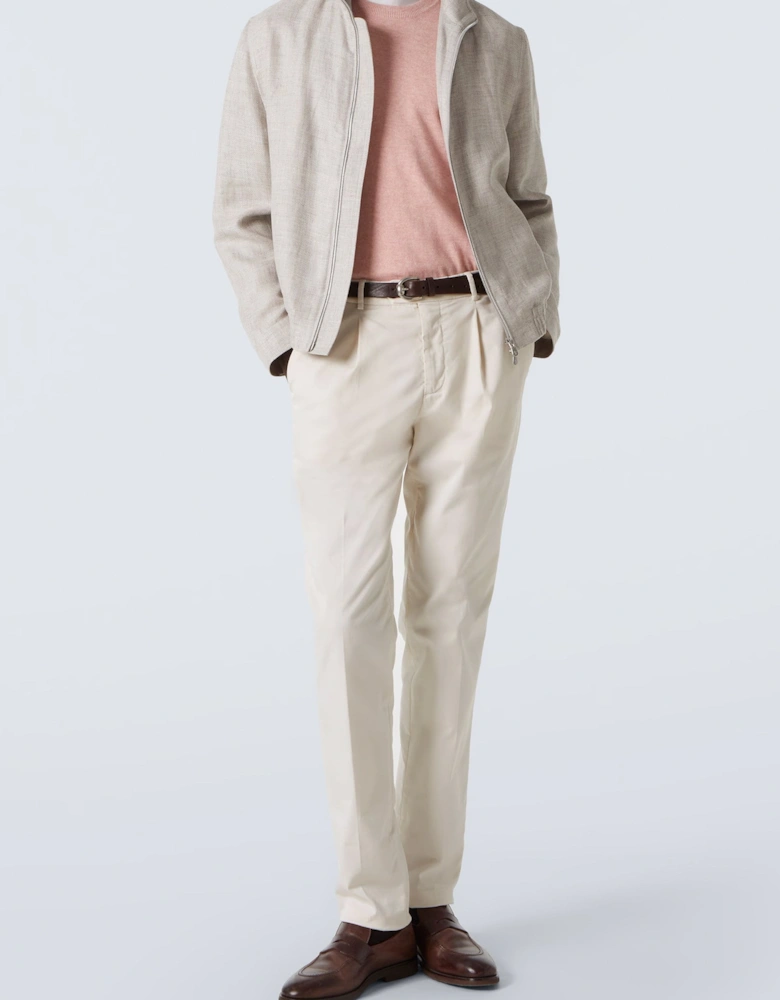 Cotton Dyed Resort Trousers Cream