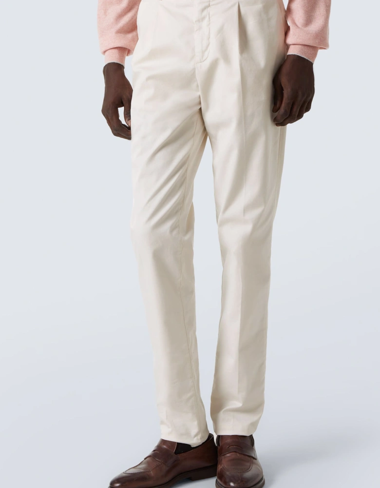 Cotton Dyed Resort Trousers Cream