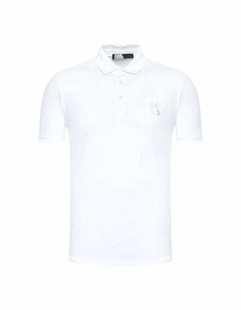 Cotton Embroidered Logo White Polo Shirt