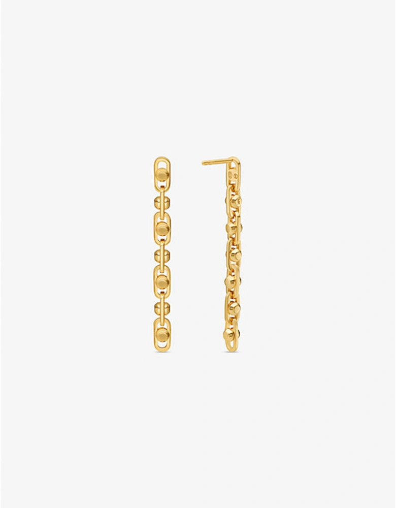 Astor Precious Metal-Plated Sterling Silver Link Drop Earrings