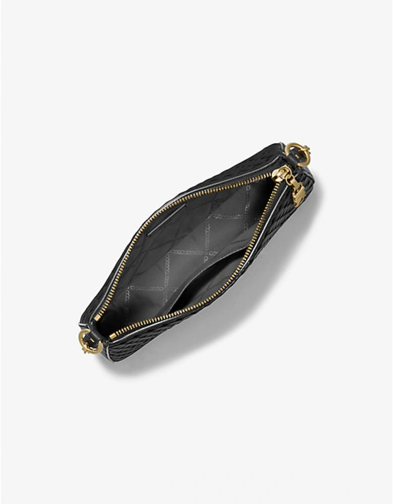 Empire Medium Woven Leather Chain-Link Pochette