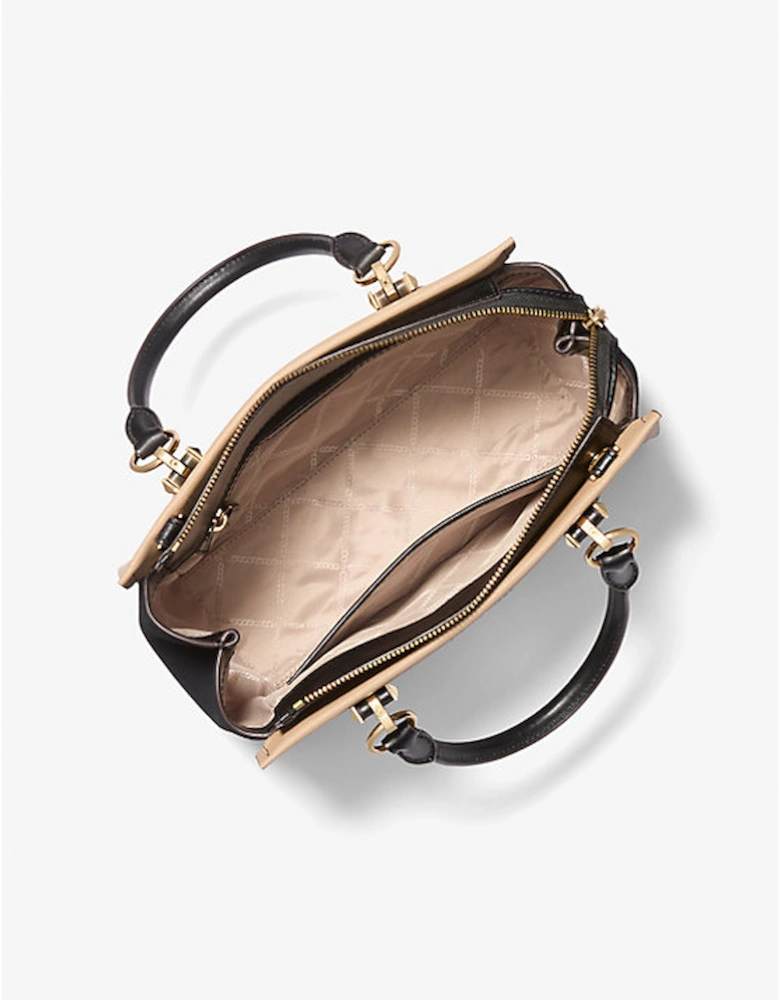Marilyn Medium Two-Tone Saffiano Leather Satchel