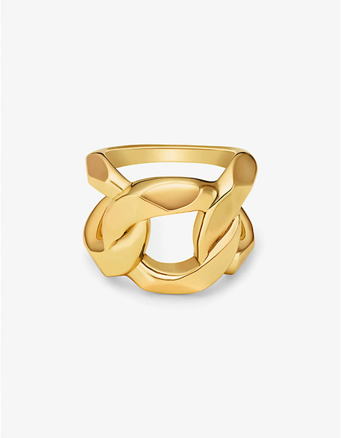 Precious Metal-Plated Brass Curb-Link Ring