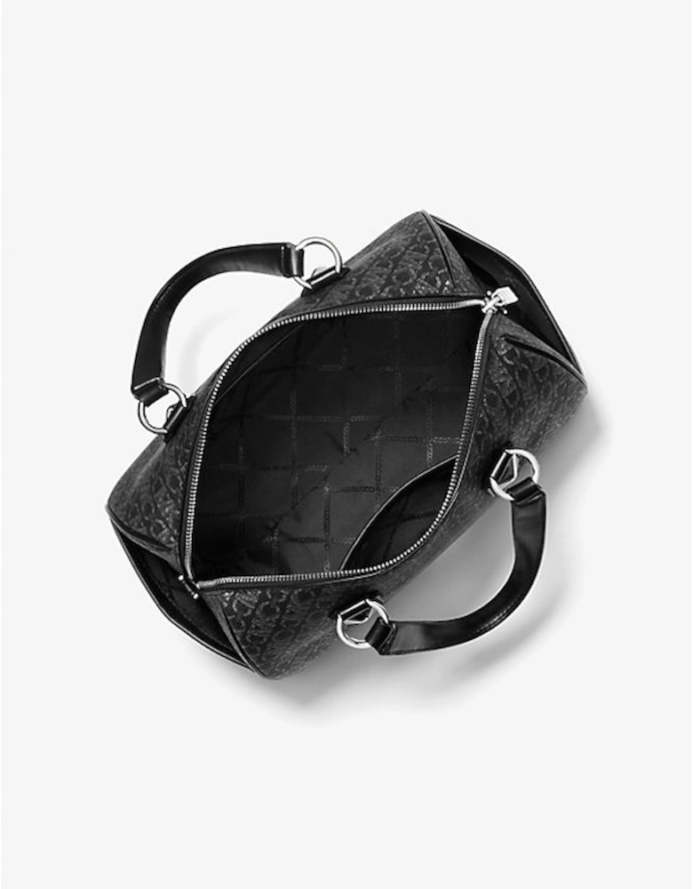 Grayson Medium Metallic Empire Signature Logo Satchel