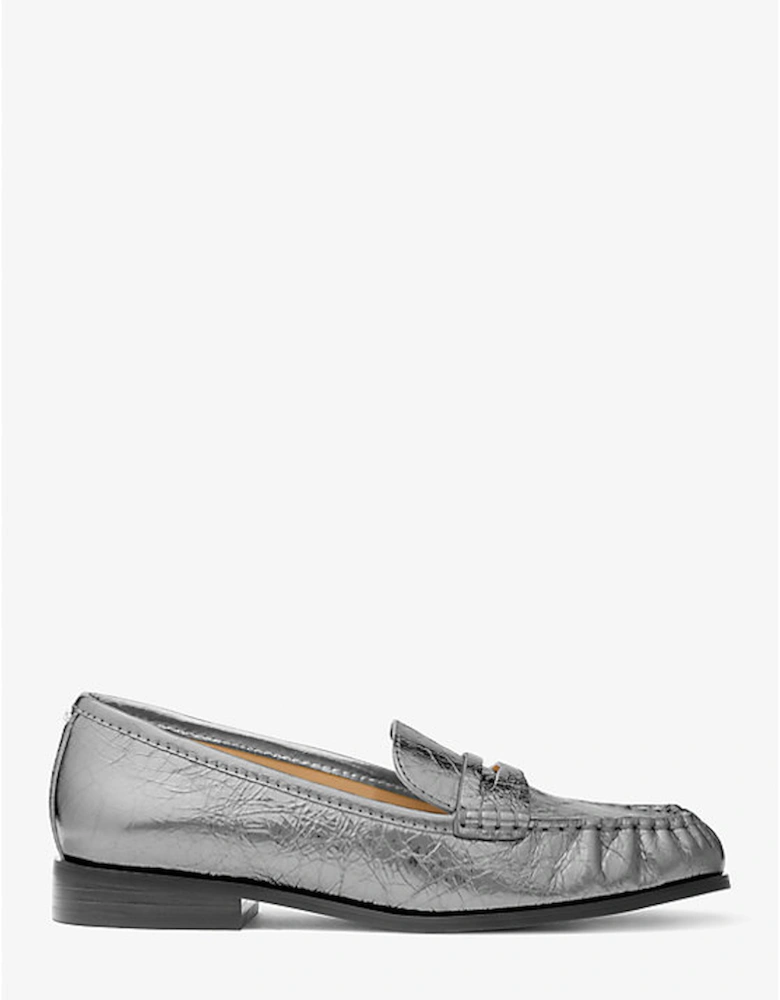 Carlson Crackled Metallic Leather Loafer