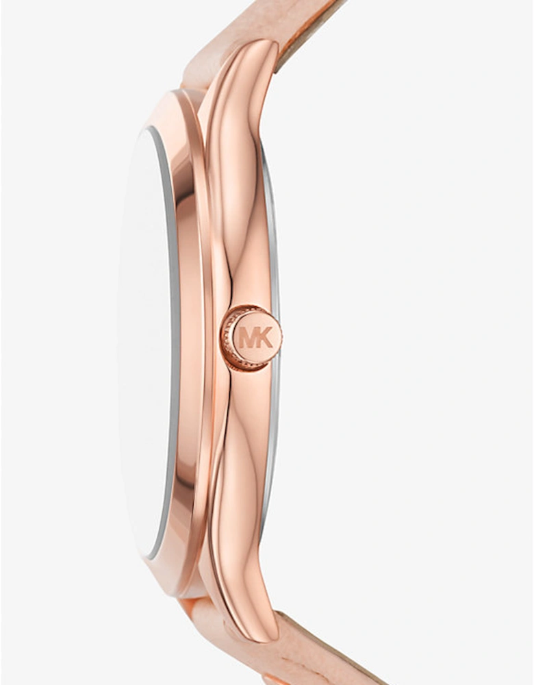 Slim Runway Rose Gold-Tone and Leather Watch