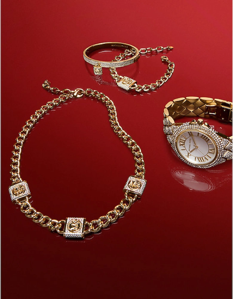 Oversized Camille Pavé Gold-Tone Watch