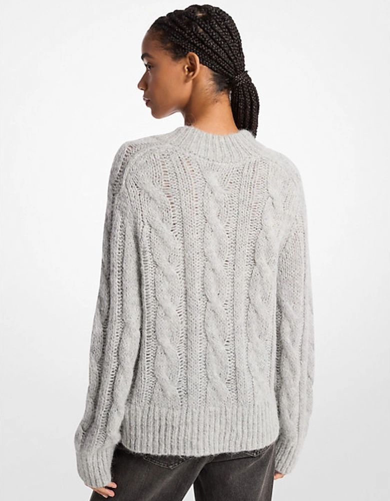 Alpaca Blend Cable Knit Sweater