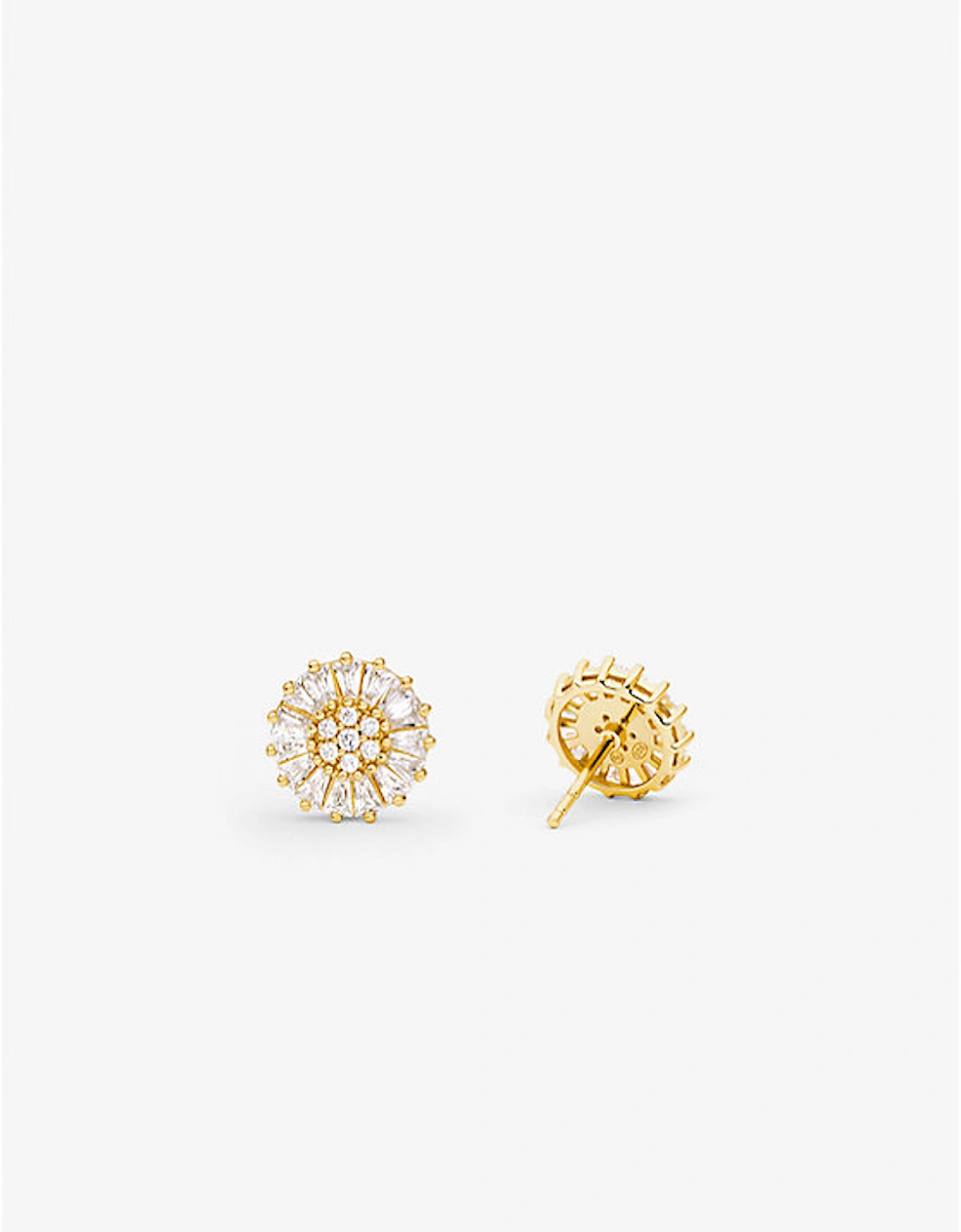 Precious Metal-Plated Sterling Silver Pavé Stud Earrings