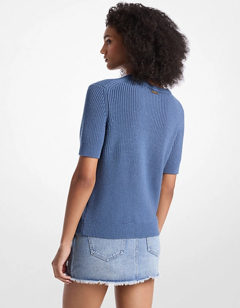Wool Short-Sleeve Sweater
