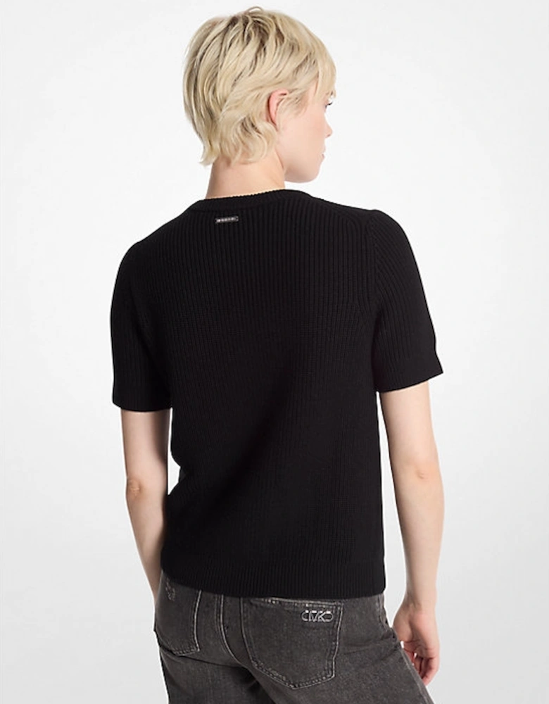 Wool Short-Sleeve Sweater