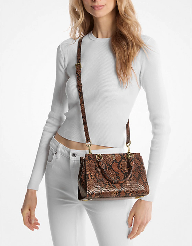 Marilyn Small Snake Embossed Leather Crossbody Bag