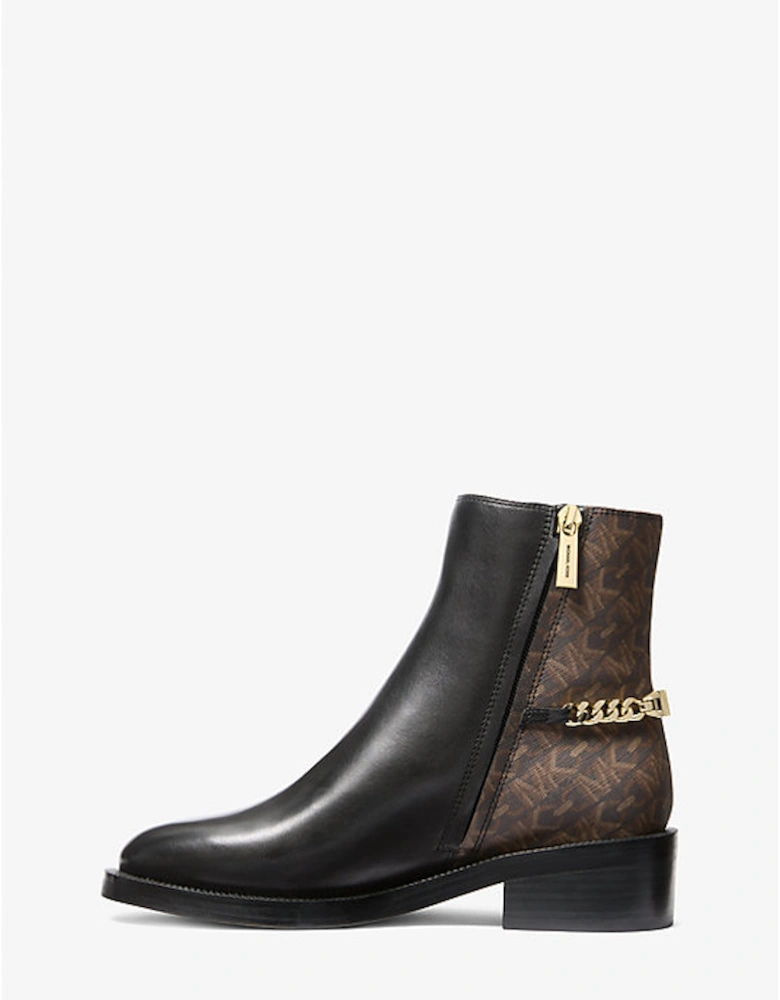 Carlisle Leather and Empire Monogram Ankle Boot