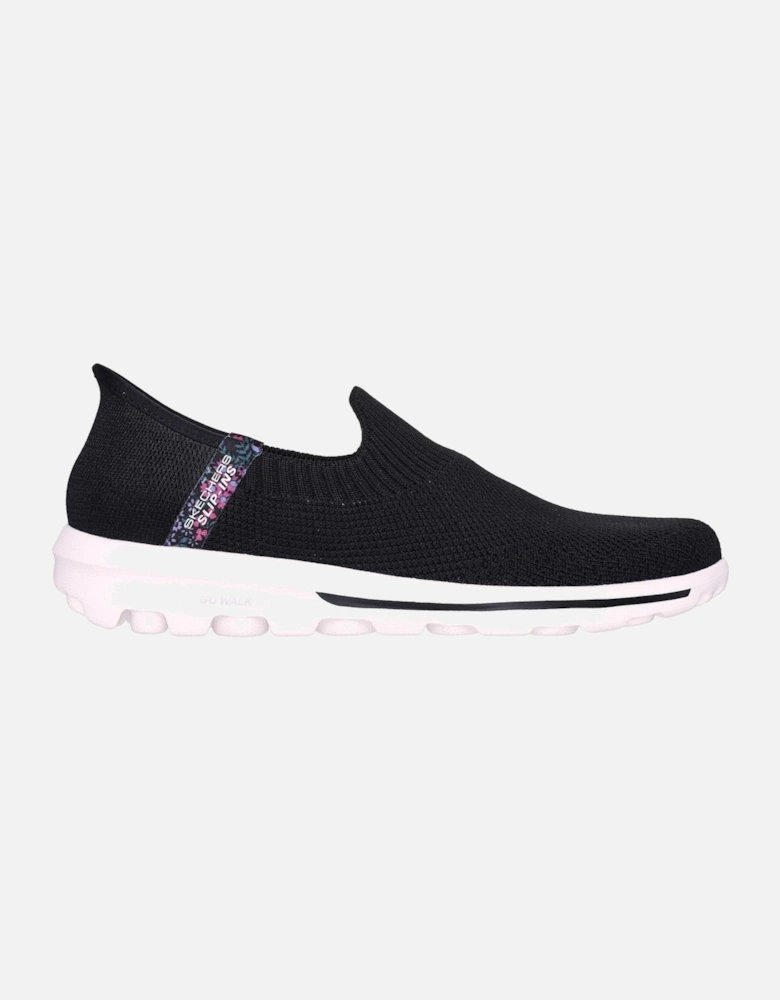 Skechers Womens GO WALK Travel Tahiti Sunset 124799-BLK Black Slip On Shoe