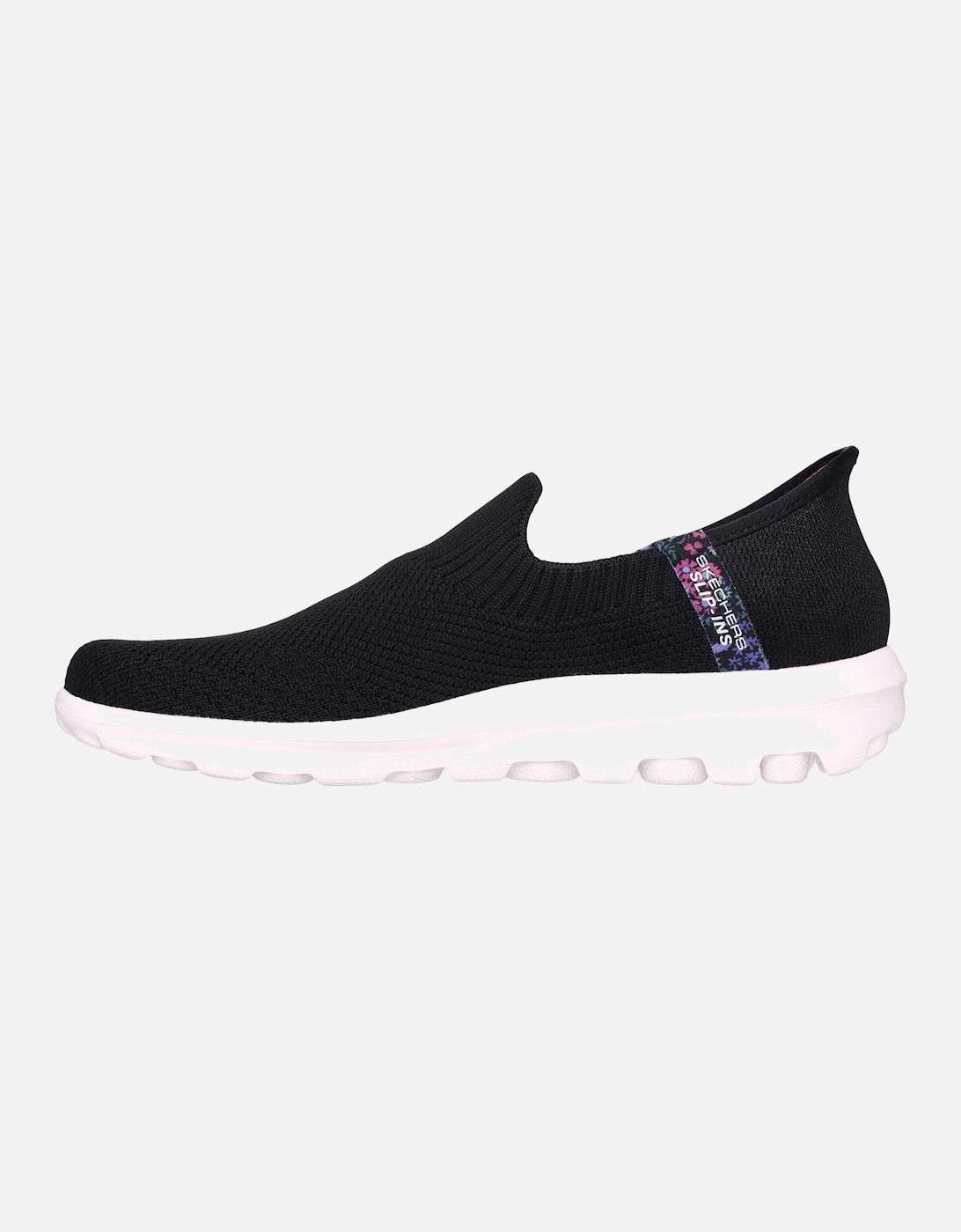 Skechers Womens GO WALK Travel Tahiti Sunset 124799-BLK Black Slip On Shoe