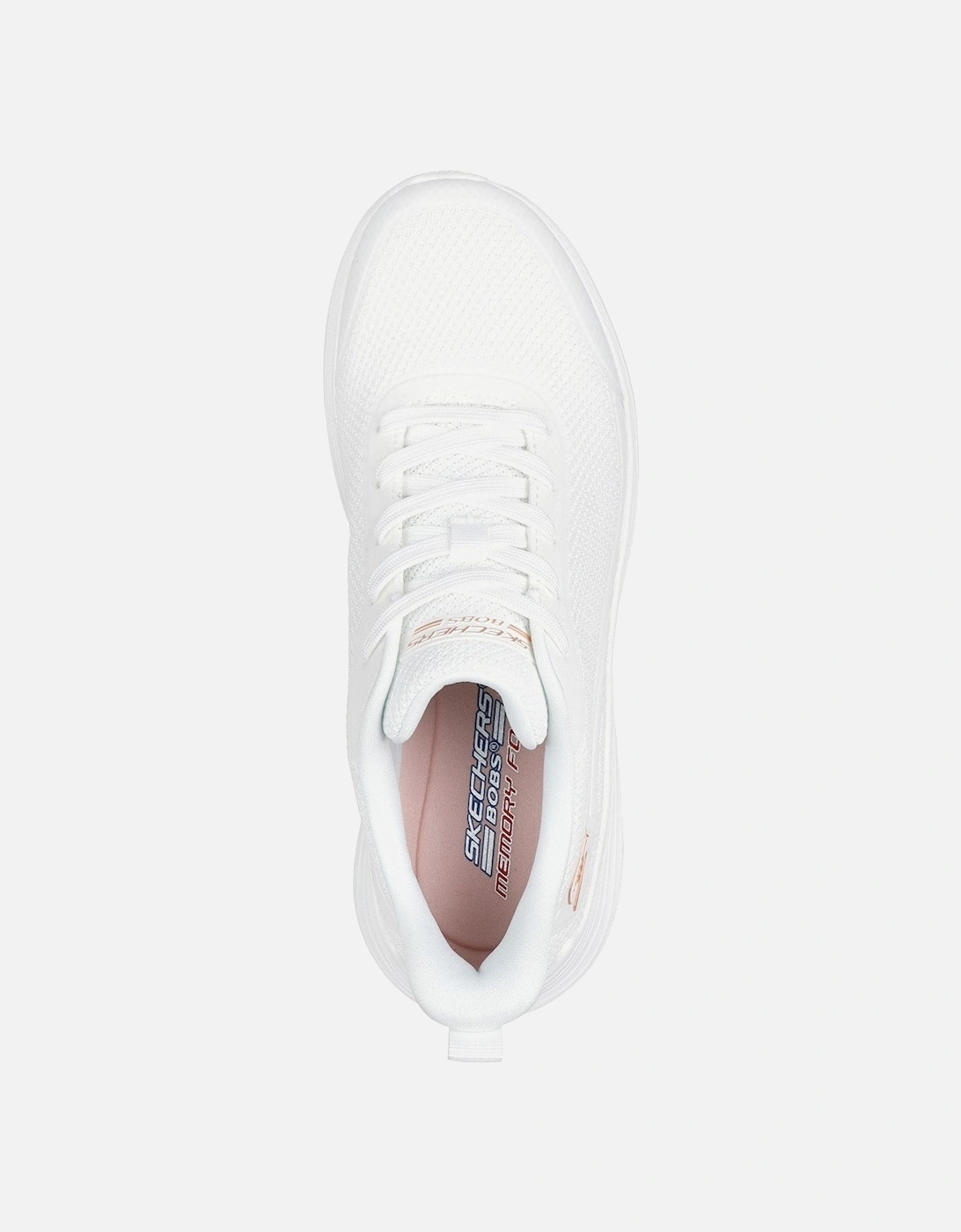 Womens Bobs Squad Waves Still Wading 117483-WHT White Lace Up Shoe