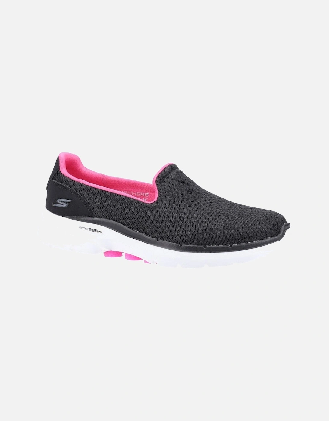 Skechers Womens Go Walk 6 124508-BKHP Black/Hot Pink Slip On Shoe, 5 of 4