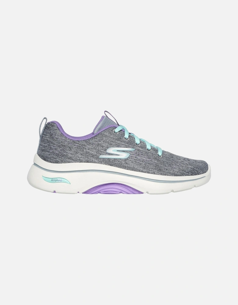 Skechers Womens GO WALK Arch Fit 2.0 Vivid Sunset 125311-GYLV Grey/Lavender Lace Up Shoe