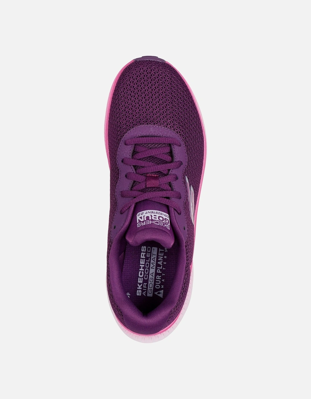 Womens Go Run Consistent 2.0 Fast Pace 128621-PLUM Plum Lace Up Shoe