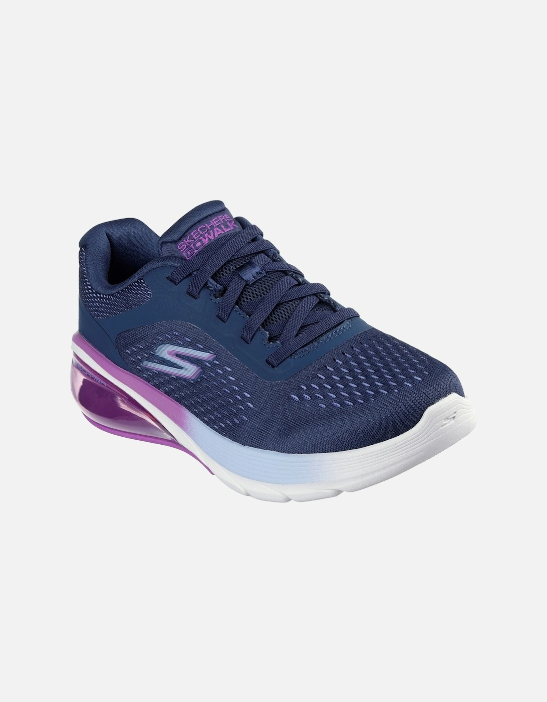 Skechers Womens Go Walk Air 3.0 124375-NVPR Navy/Purple Bungee Shoe, 6 of 5