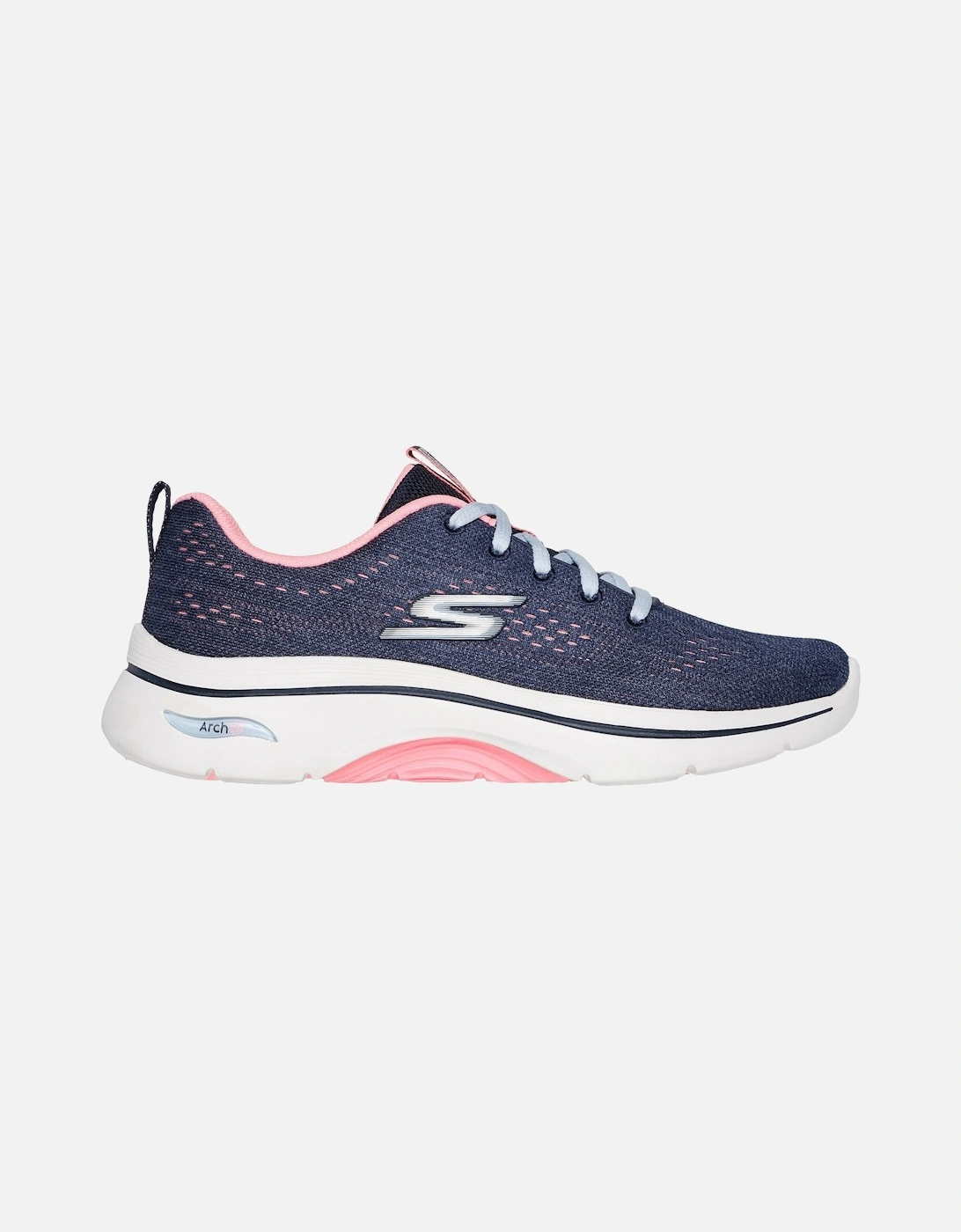 Skechers Womens GO WALK Arch Fit 2.0 Vivid Sunset 125311-NVHP Navy/Hot Pink Lace Up Shoe