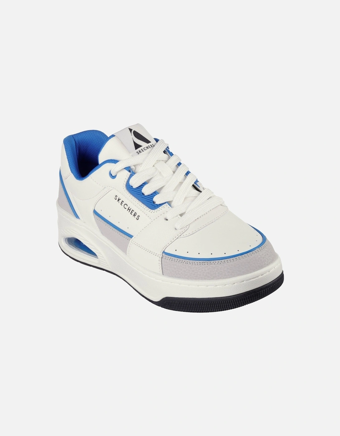 Mens Uno Court Low-Post 183140-WBL White/Blue Lace Up Shoe, 5 of 4