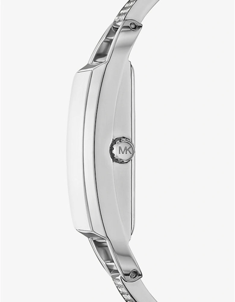 Mini Empire Pavé Silver-Tone Bangle Watch