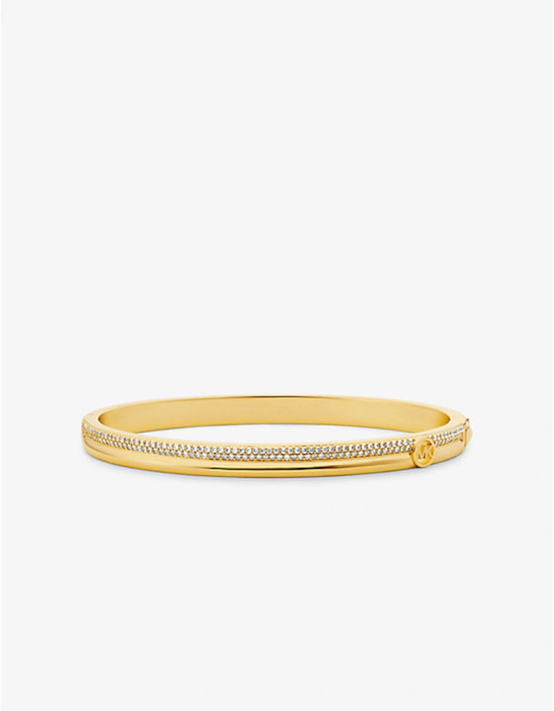 Precious Metal-Plated Brass Pavé Bangle