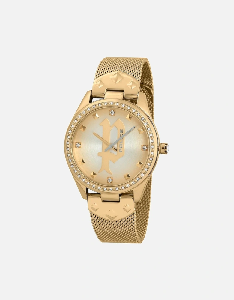 Stainless Steel Quartz Analog Watch Women - Gold Watches