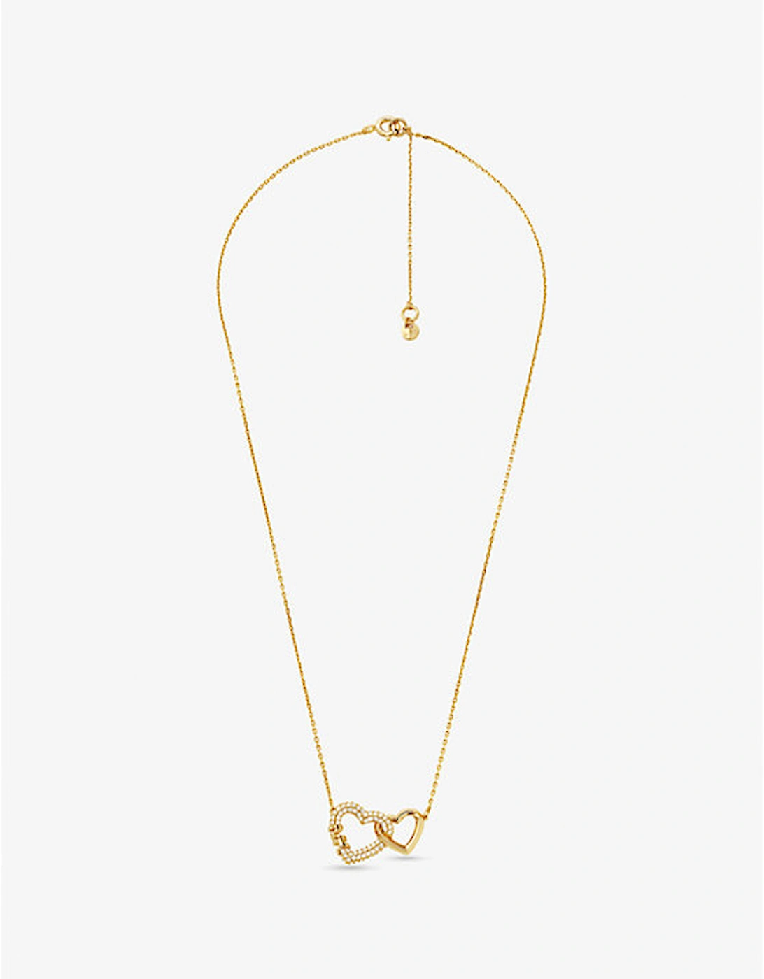 Precious Metal-Plated Sterling Silver Interlocking Hearts Necklace