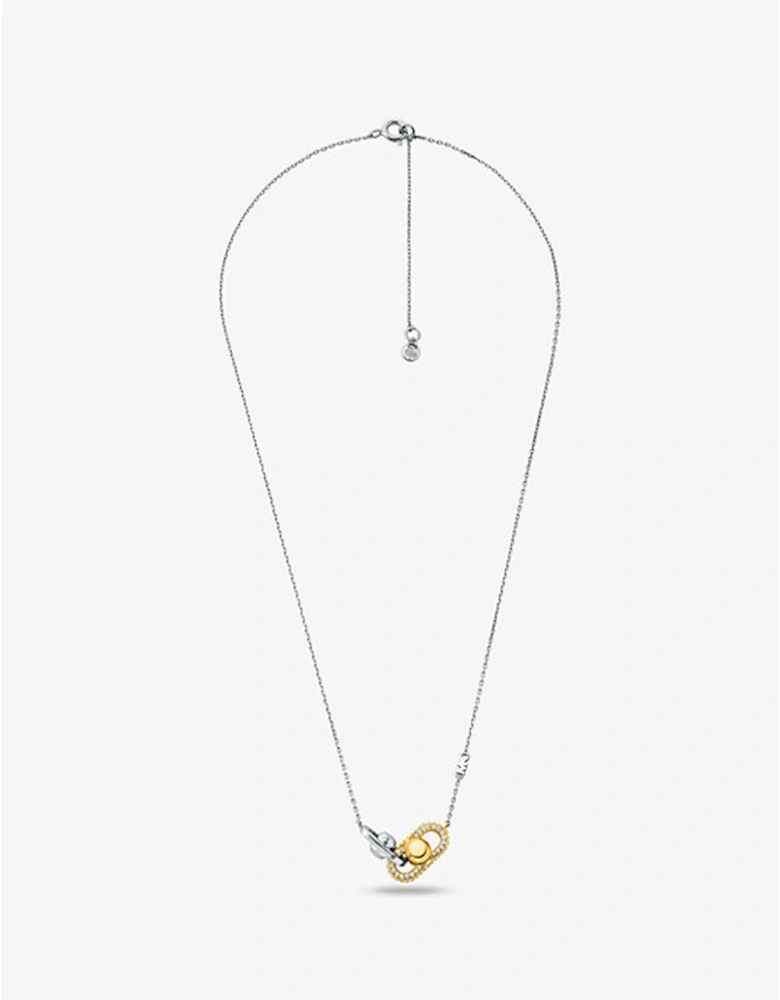 Astor Link Precious Metal-Plated Tone Sterling Silver Pavé Necklace