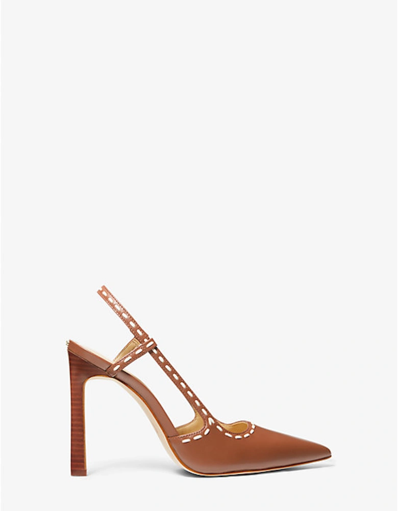 Alora Hand-Stitched Leather Slingback Pump