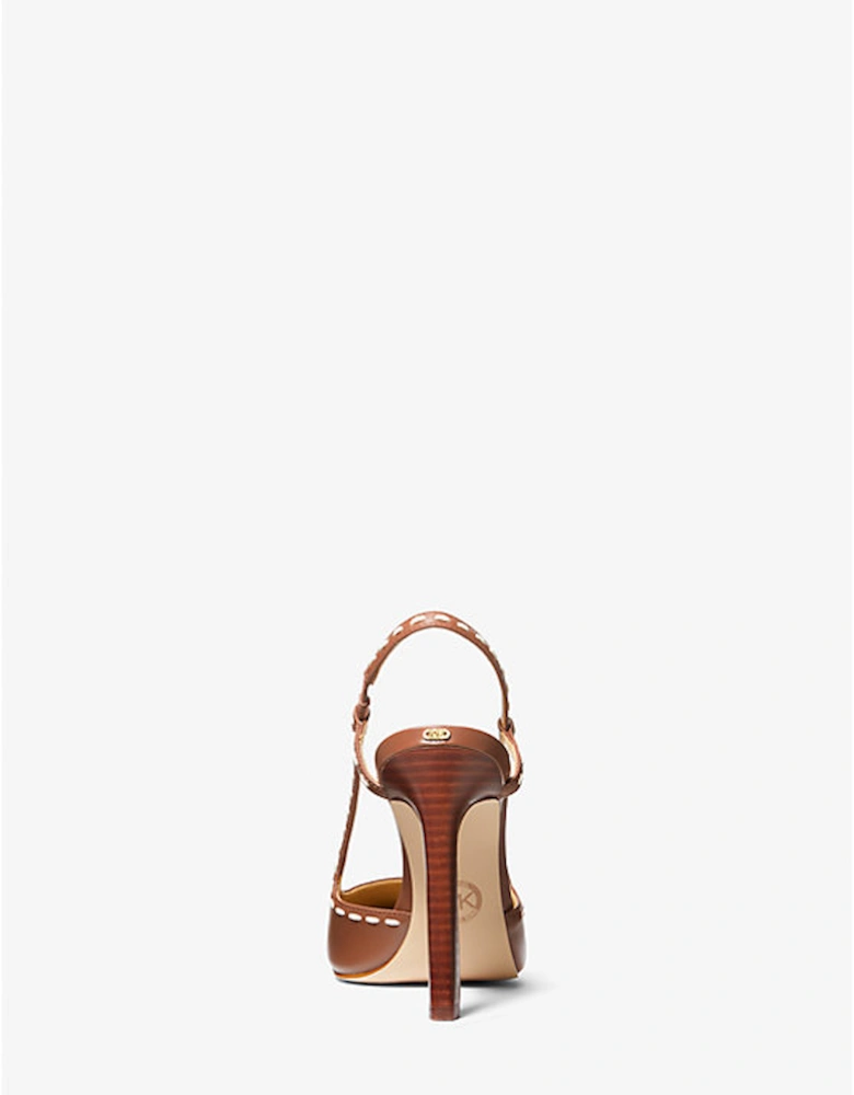 Alora Hand-Stitched Leather Slingback Pump