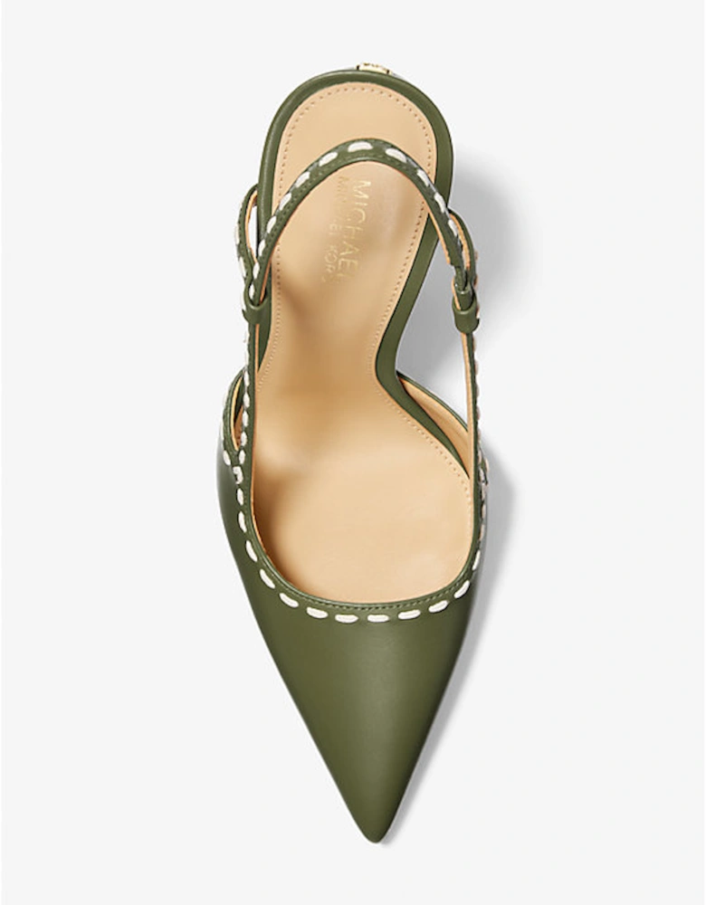 Alora Hand-Stitched Leather Slingback Pump