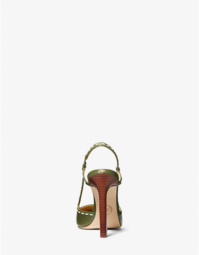 Alora Hand-Stitched Leather Slingback Pump