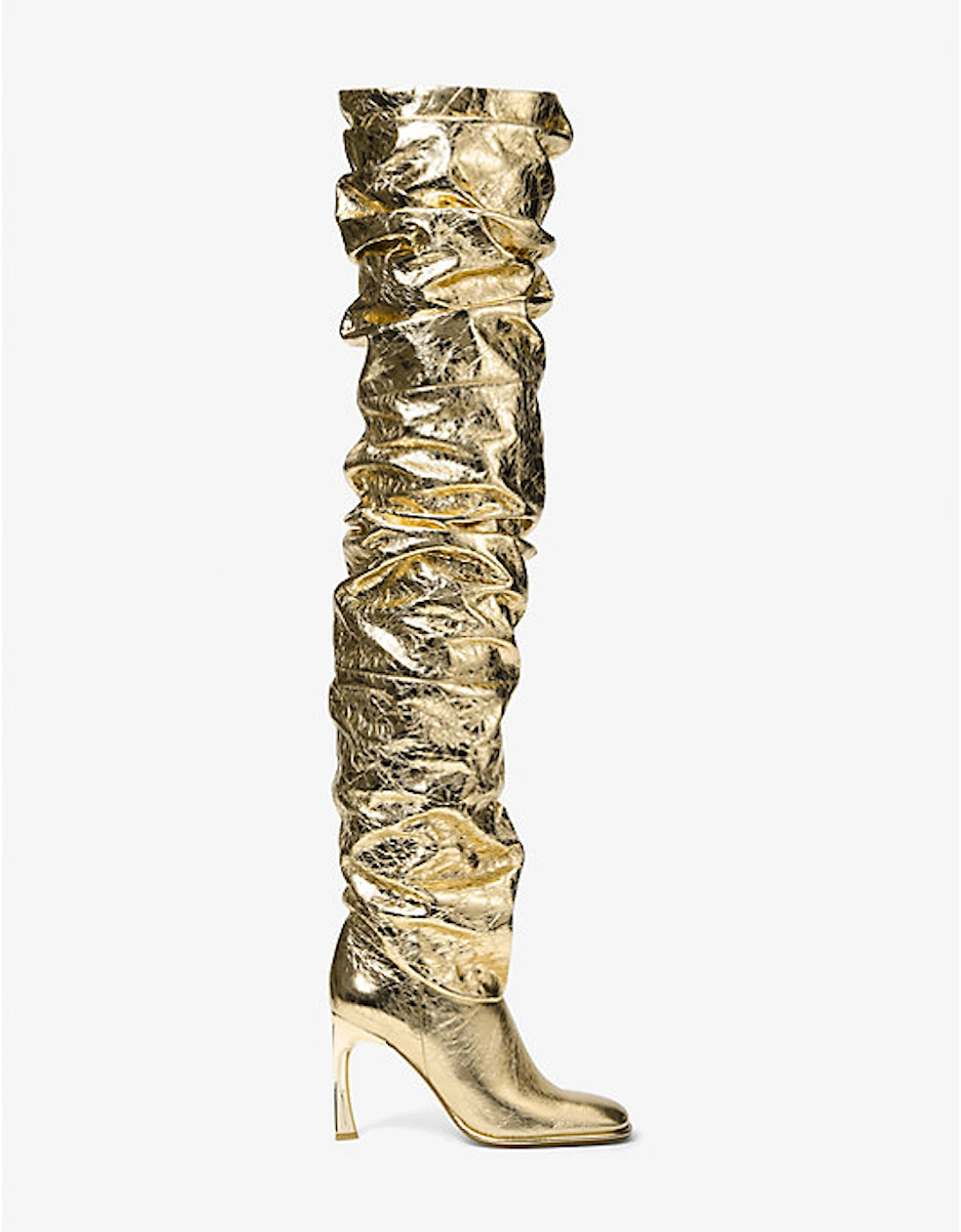 Kelsea Crackled Metallic Leather Slouchy Boot