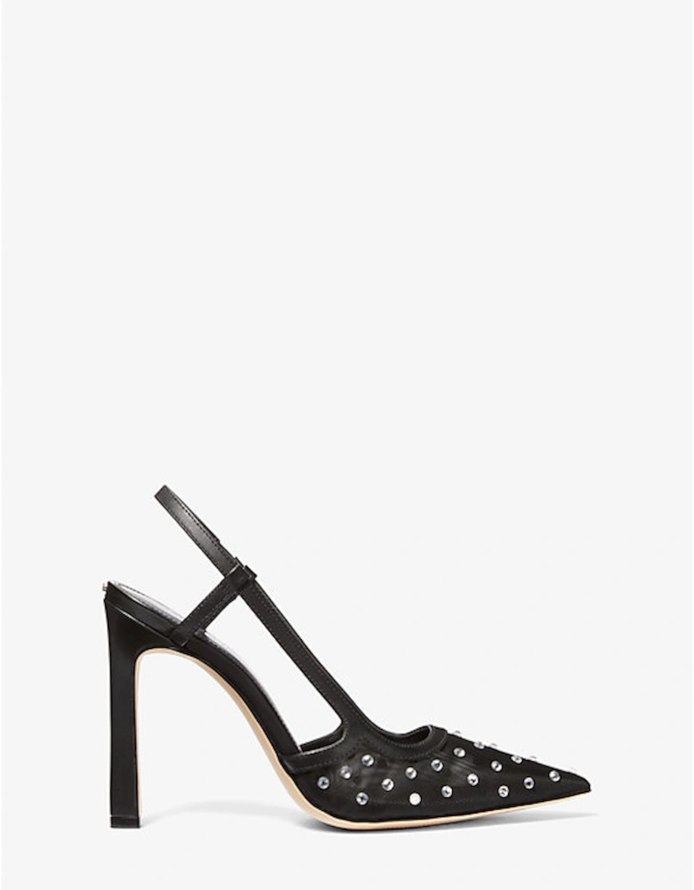 Alora Crystal Embellished Mesh Slingback Pump