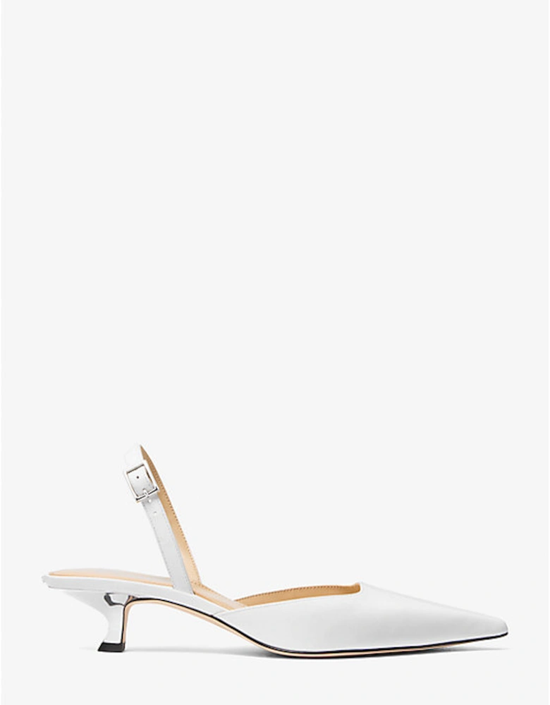 Luna Leather Slingback Kitten Pump