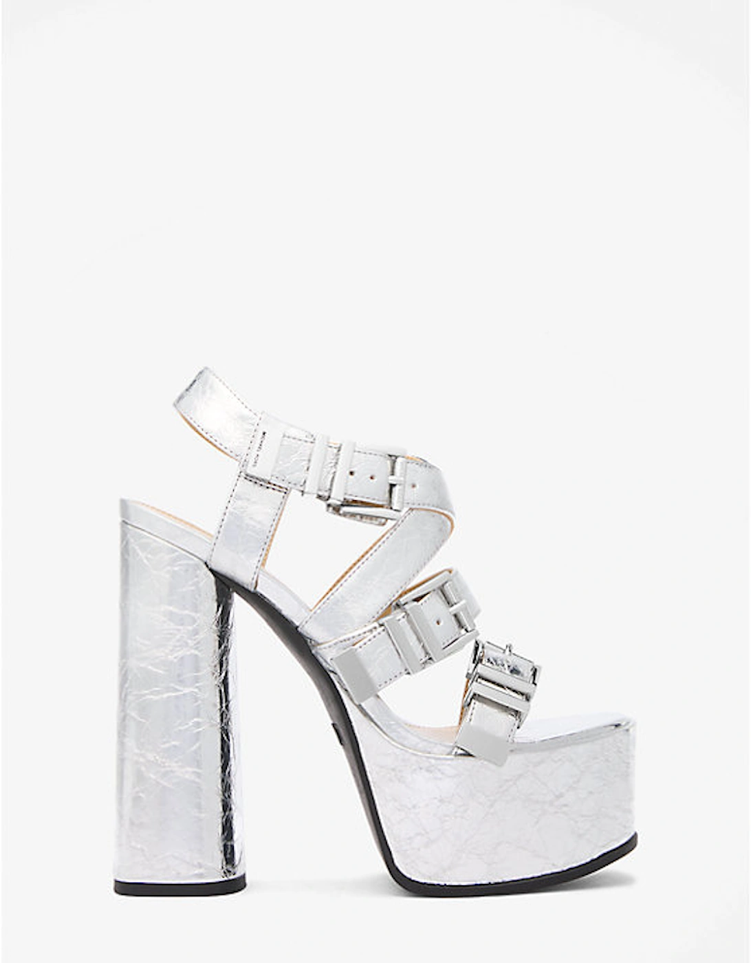 Darrington Crackled Metallic Leather Platform Sandal