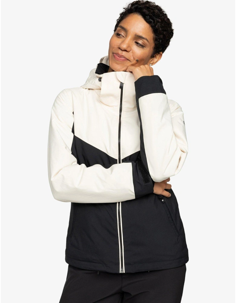 Women's Free Jet Colour Block Ski Jacket - Black/Cream