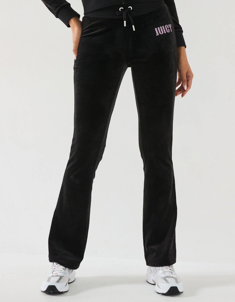 Impact Lisa Low Rise Diamante Joggers - Black