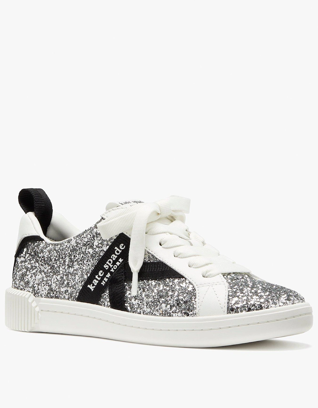 Signature Lace Up Sneaker Glitter - Silver, 6 of 5