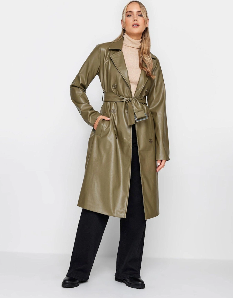 Olive Pu Trench Coat