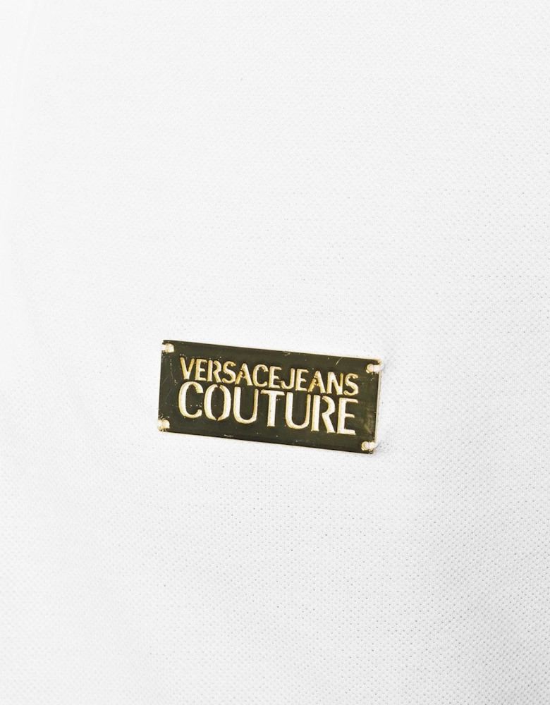 Metal Plaque Logo Polo Shirt - White