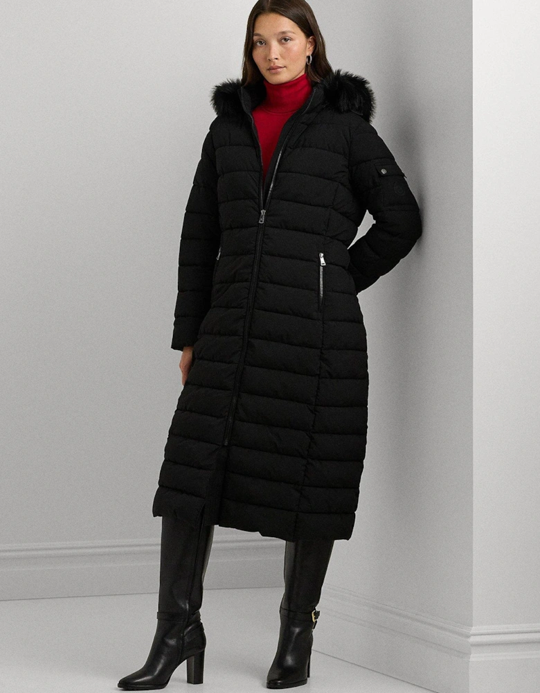 Longline Padded Coat - Black