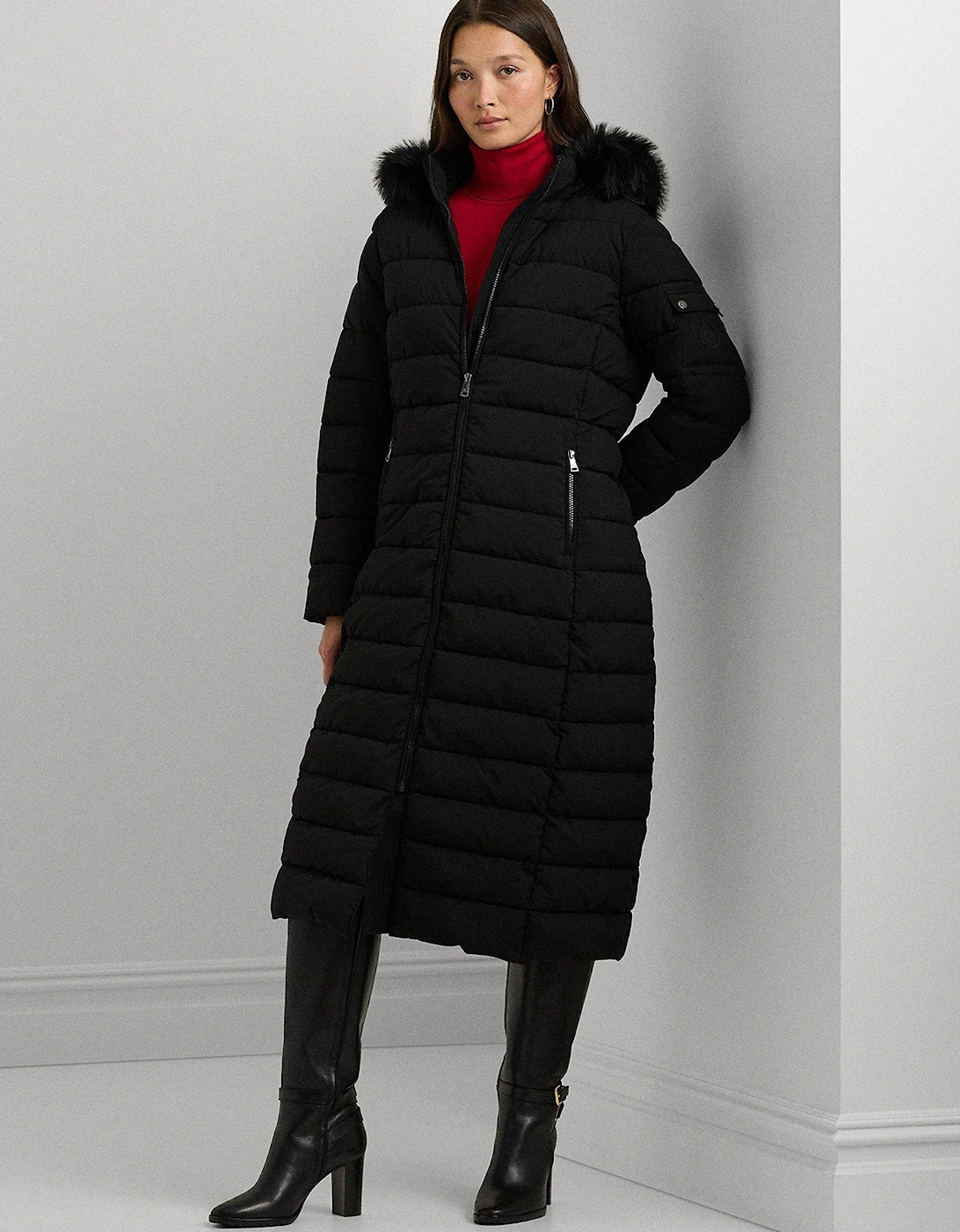 Longline Padded Coat - Black, 7 of 6