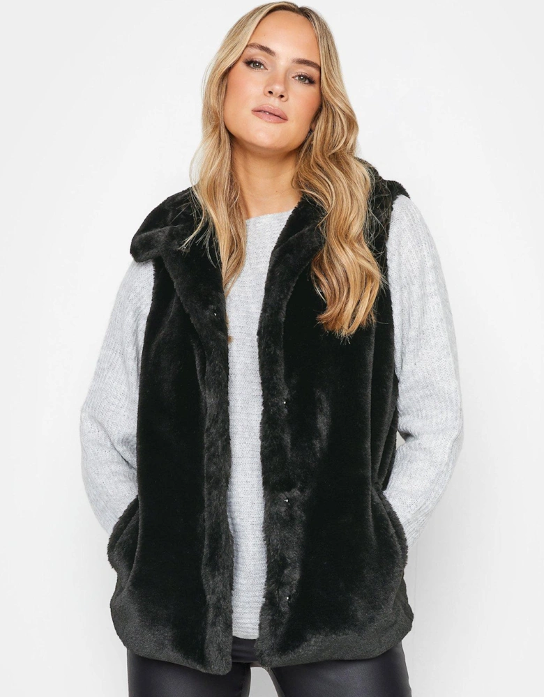 Black Faux Fur Gilet