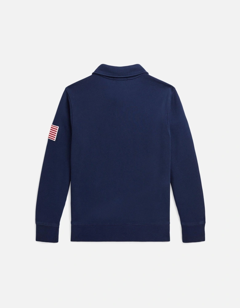 Boys USA Zip Sweatshirt - Clancy Blue